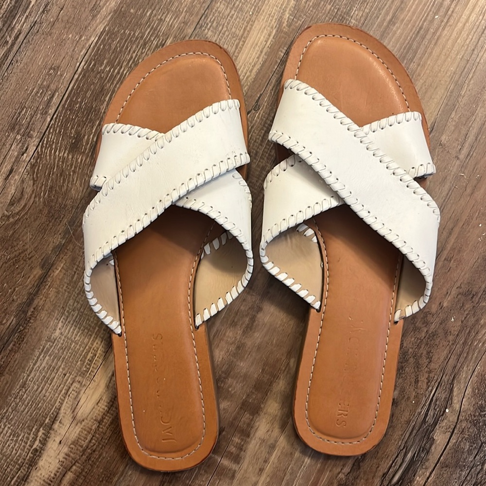 White Criss Cross Jack Rogers Sandals